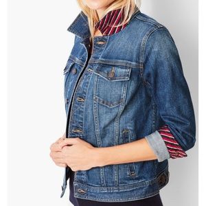 Talbots Classic Novelty Jean Jacket-Varsity Washed